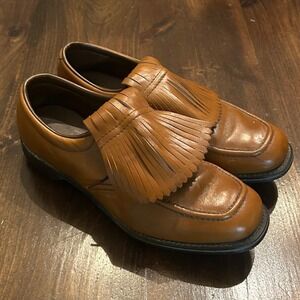 Vintage Etonic Mark V Golf Shoes 9.5 Leather Kiltie Fringe Spiked Retro Fairway